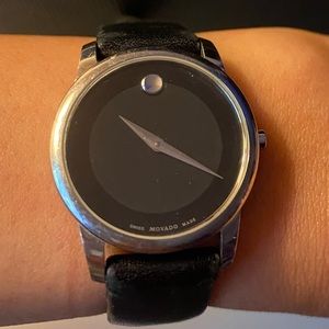 Movado silver/black watch